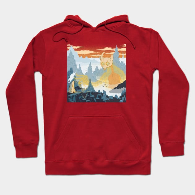 Foggy Mountain Mammoth Hoodie by Chris Taylor Illustration